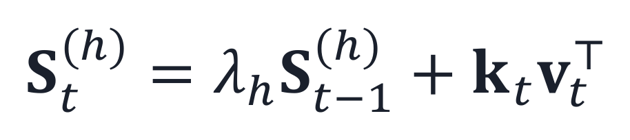 GLA recurrent-state update equation