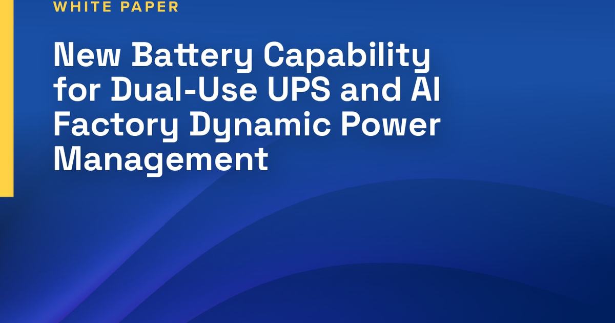 New battery capability for dual-use UPS and AI factory dynamic power management